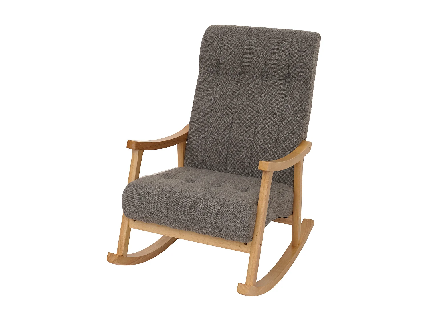 Silla mecedora MCW-K10,  gris oscuro, estructura natural