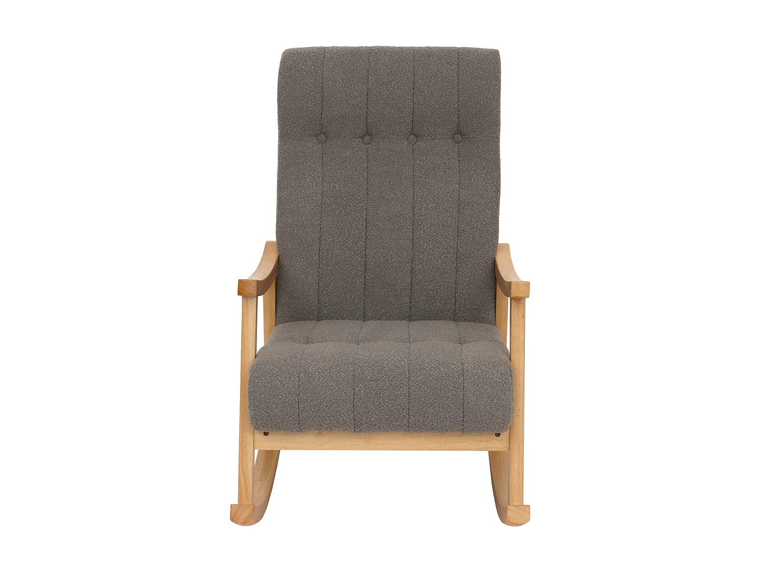 Silla mecedora MCW-K10,  gris oscuro, estructura natural