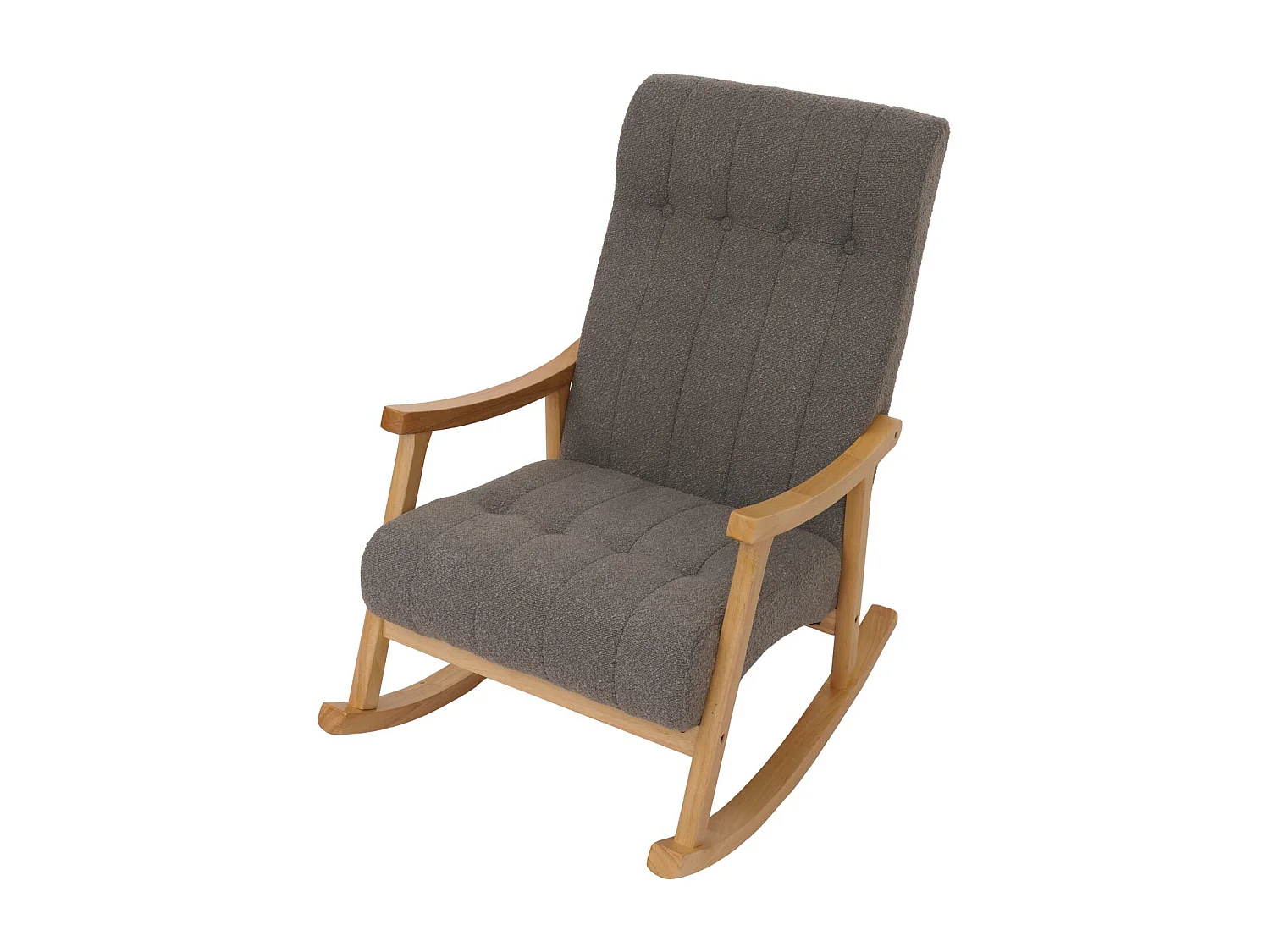 Silla mecedora MCW-K10,  gris oscuro, estructura natural