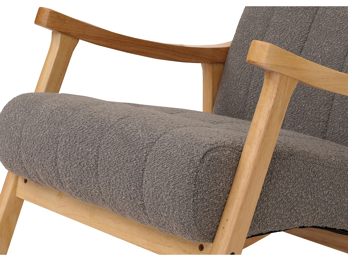 Schommelstoel MCW-K10,  donkergrijs, frame naturel