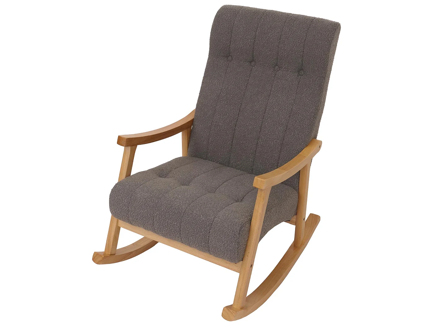 Schommelstoel MCW-K10,  donkergrijs, frame naturel