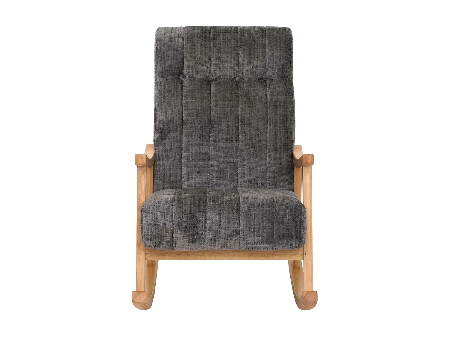 Fauteuil à bascule MCW-K10,  gris foncé, structure naturelle