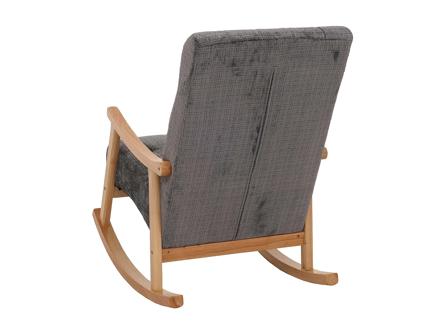Fauteuil à bascule MCW-K10,  gris foncé, structure naturelle