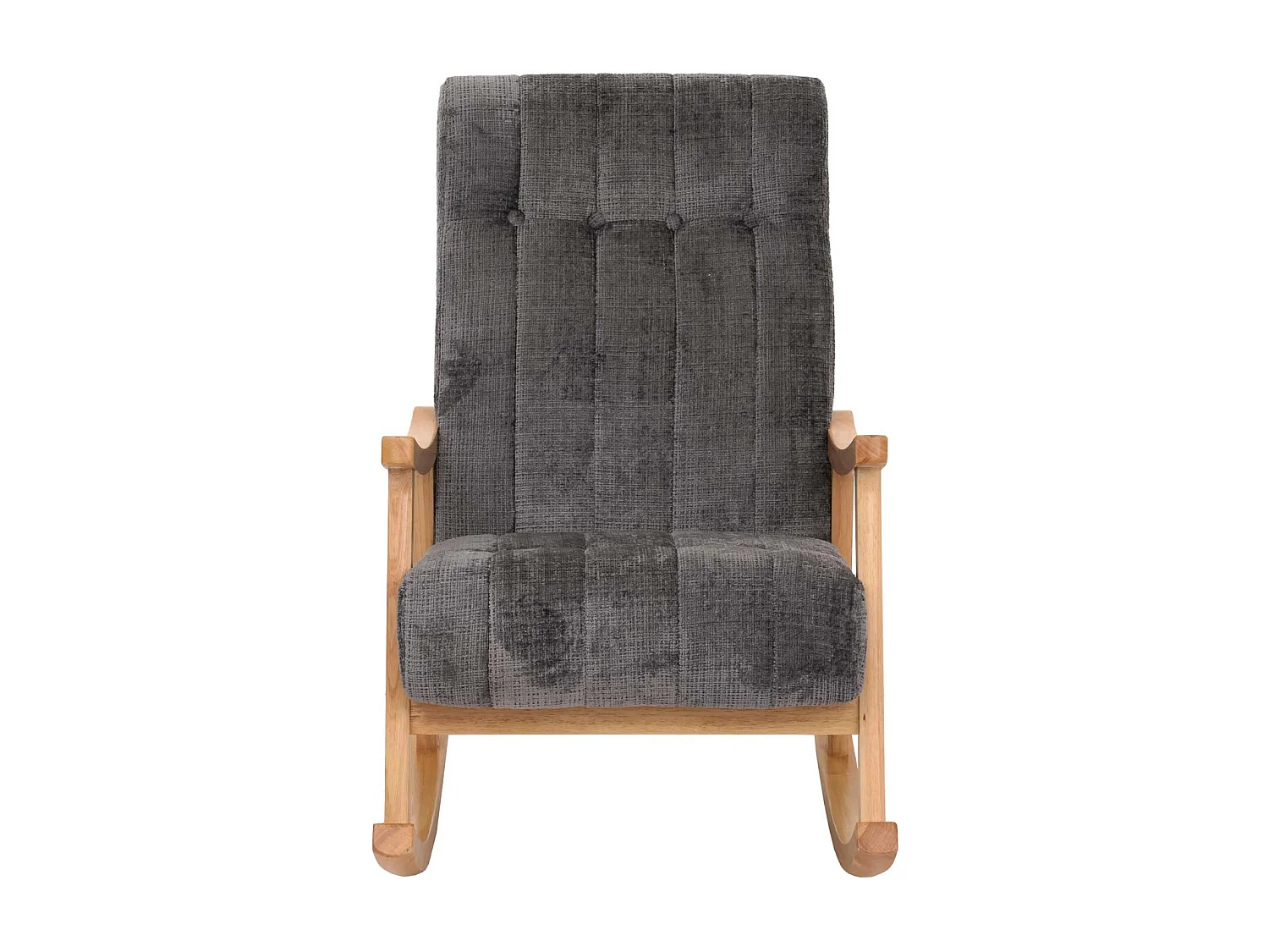 Fauteuil à bascule MCW-K10,  gris foncé, structure naturelle