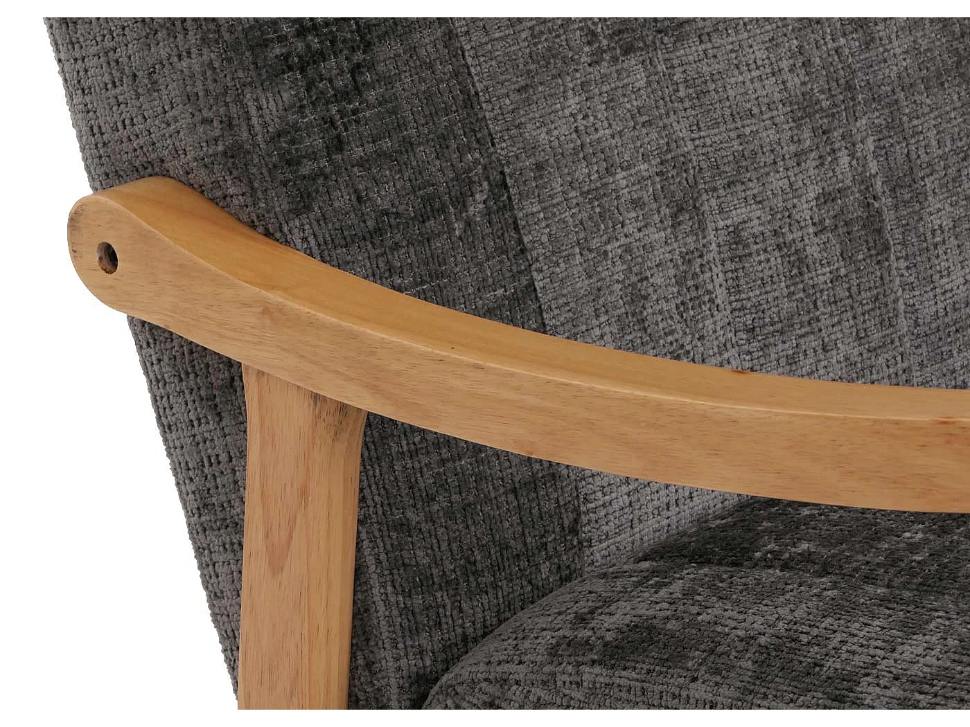 Fauteuil à bascule MCW-K10,  gris foncé, structure naturelle