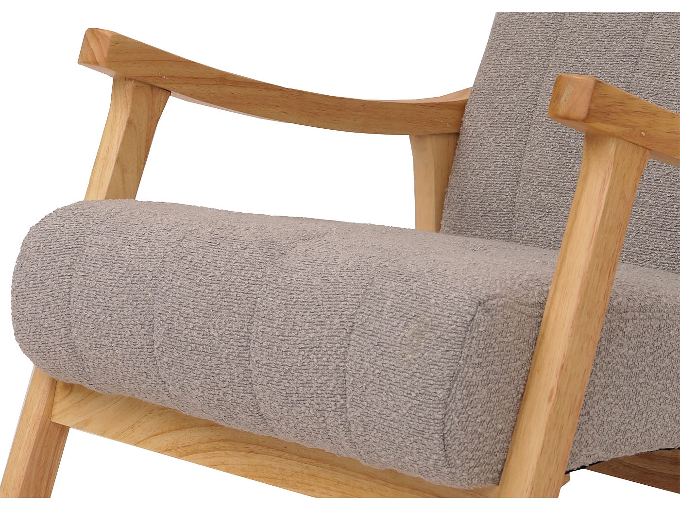 Fotel bujany MCW-K10,  szary, stelaż naturalny