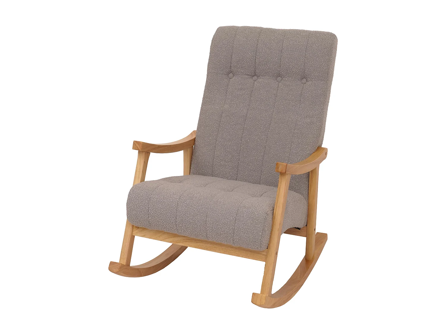 Fauteuil à bascule MCW-K10,  gris, piètement naturel