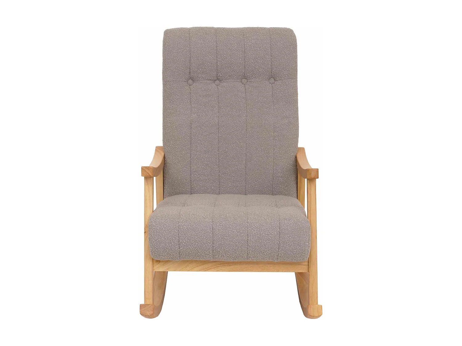 Fauteuil à bascule MCW-K10,  gris, piètement naturel