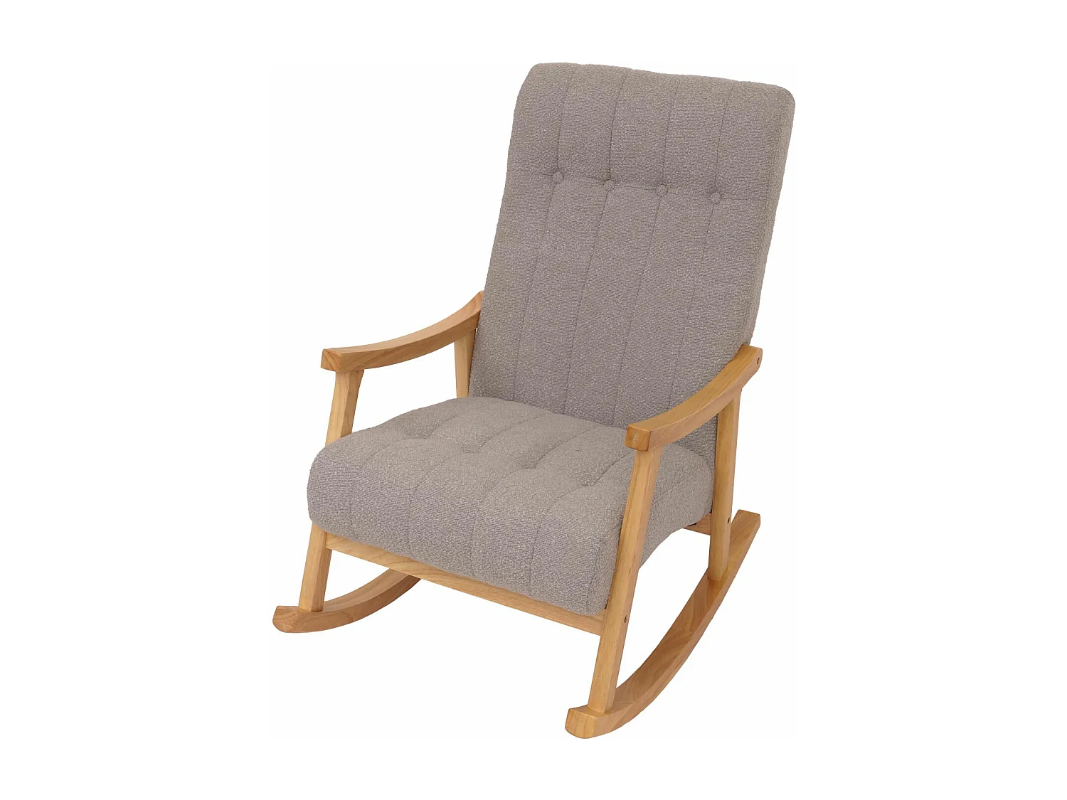 Fauteuil à bascule MCW-K10,  gris, piètement naturel