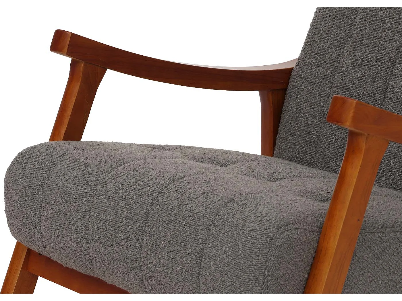 Fauteuil à bascule MCW-K10,  gris foncé, structure aspect noyer