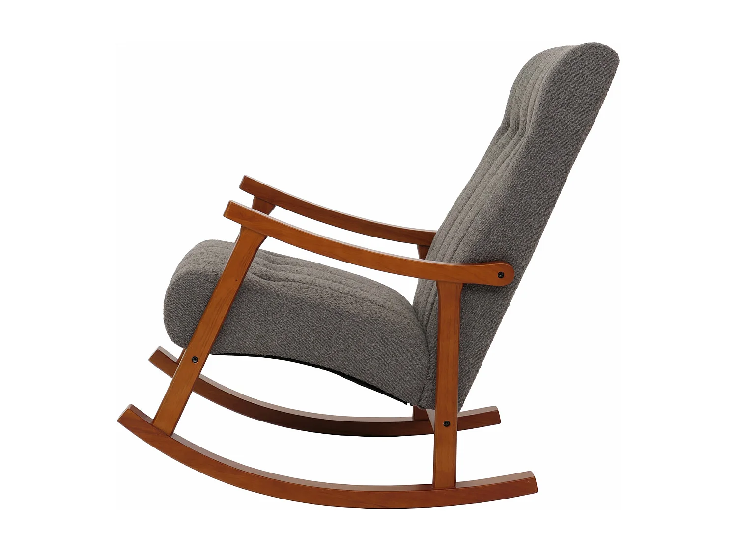 Fauteuil à bascule MCW-K10,  gris foncé, structure aspect noyer
