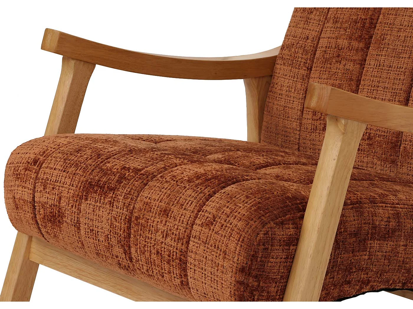 Schommelstoel MCW-K10,  terracotta, frame naturel