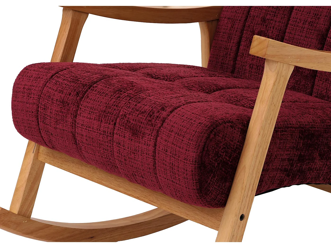 Schommelstoel MCW-K10,  bordeaux, frame naturel
