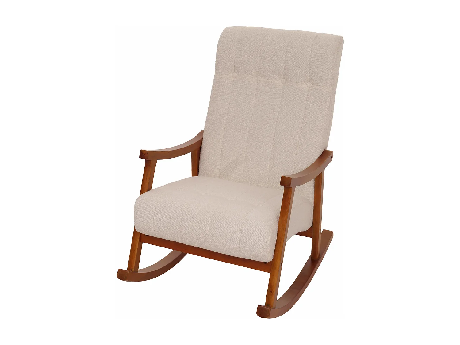 Schommelstoel MCW-K10,  beige, frame in walnootlook