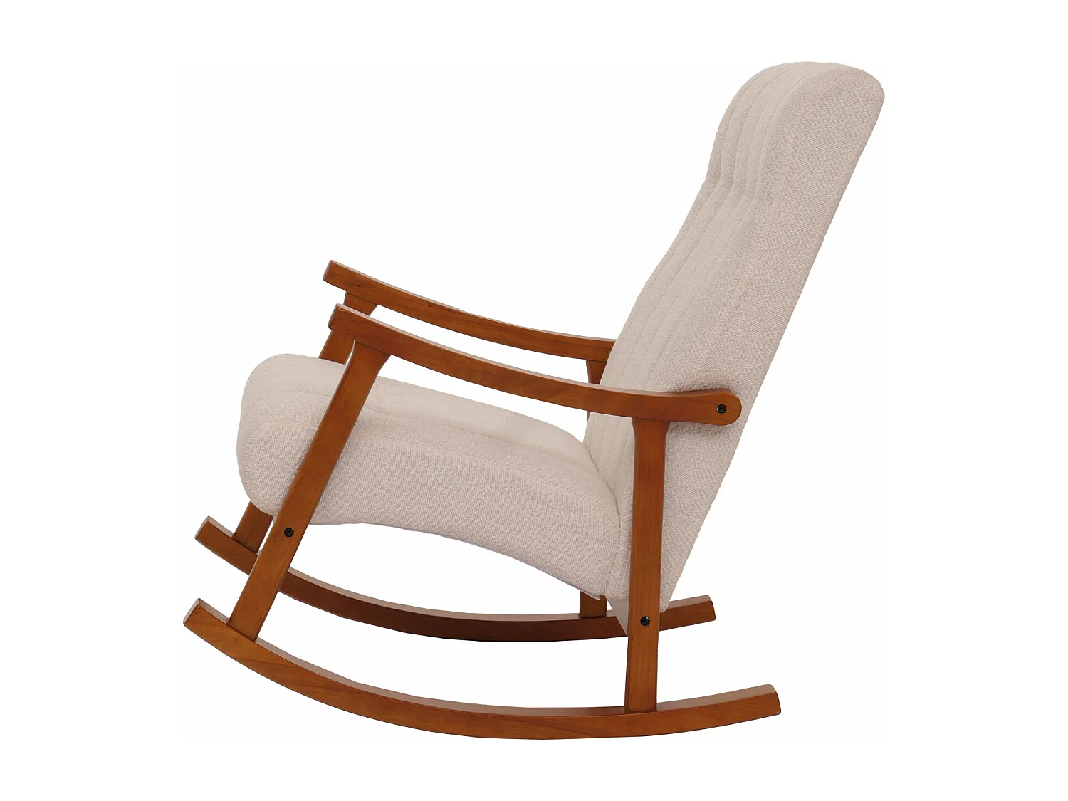 Schommelstoel MCW-K10,  beige, frame in walnootlook