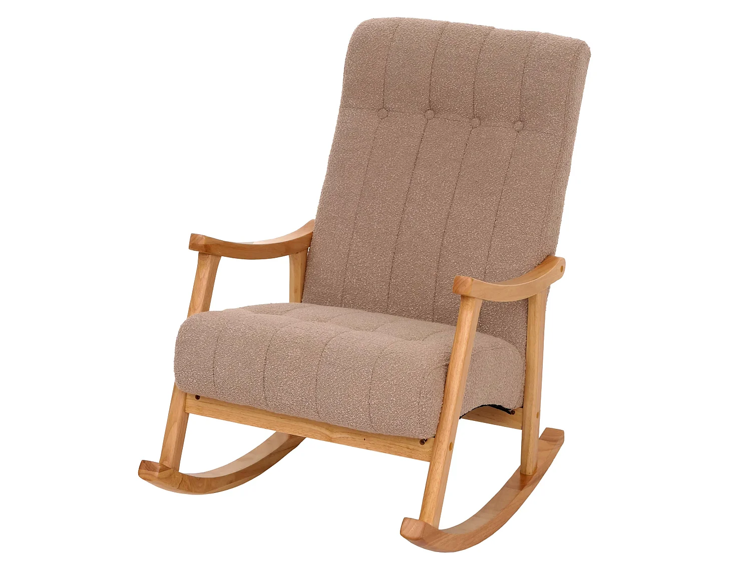 Schommelstoel MCW-K10,  taupe, frame naturel