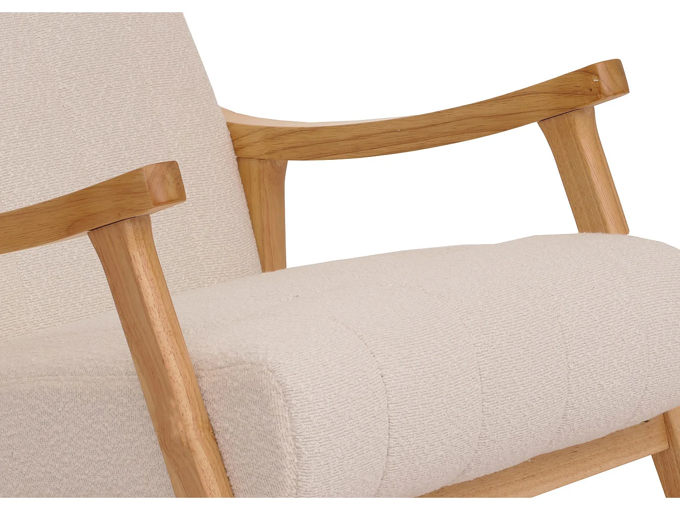 Silla mecedora MCW-K10,  color crema, estructura natural