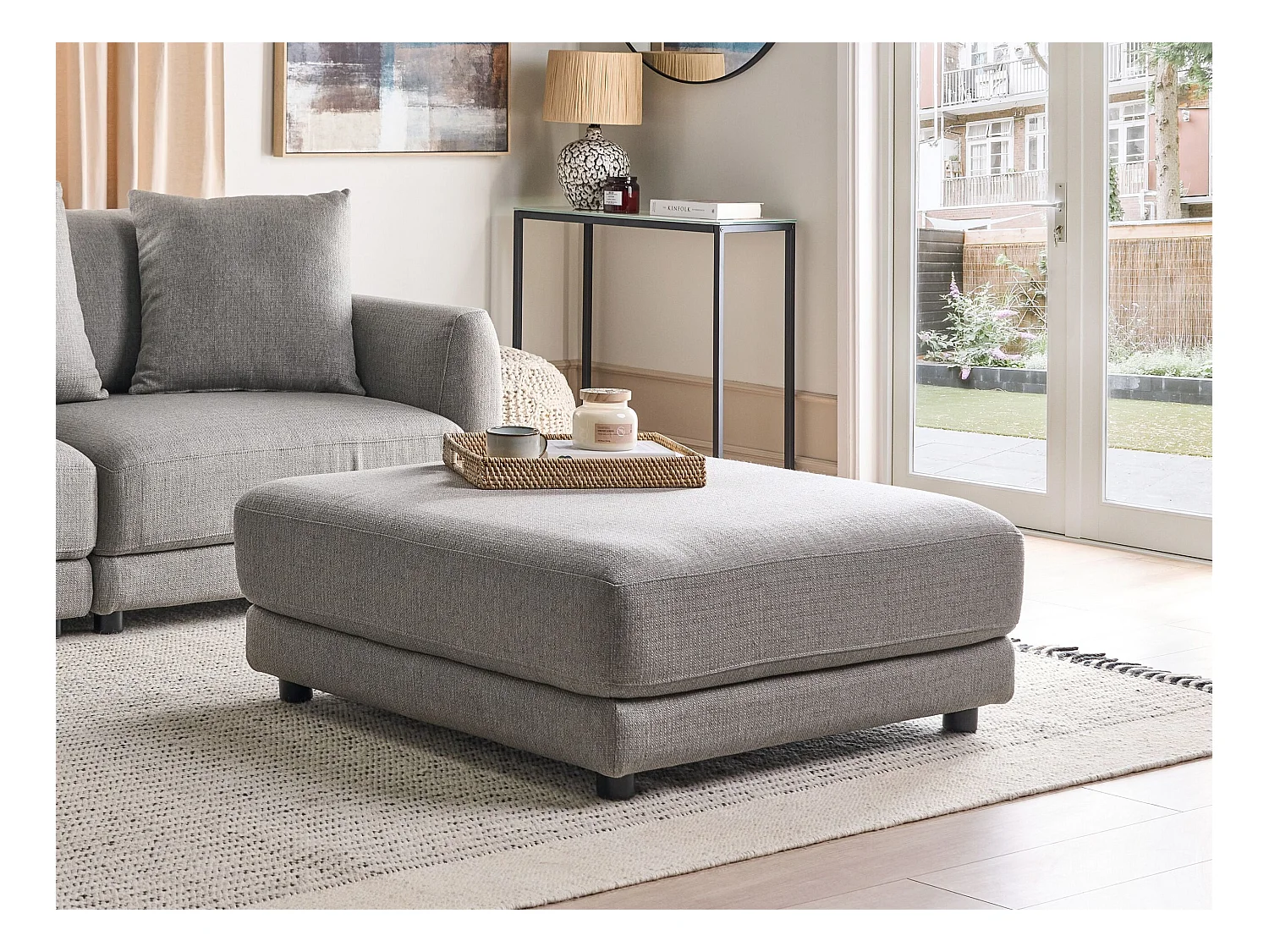 Repousa-pés SIGTUNA Tecido Cinzento claro