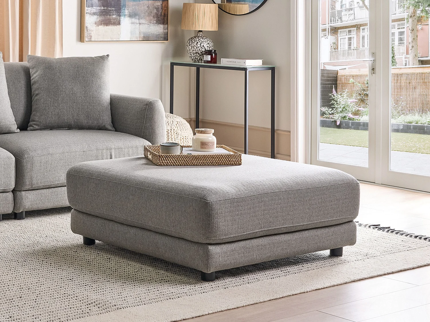 Ottoman SIGTUNA Tissu Gris clair