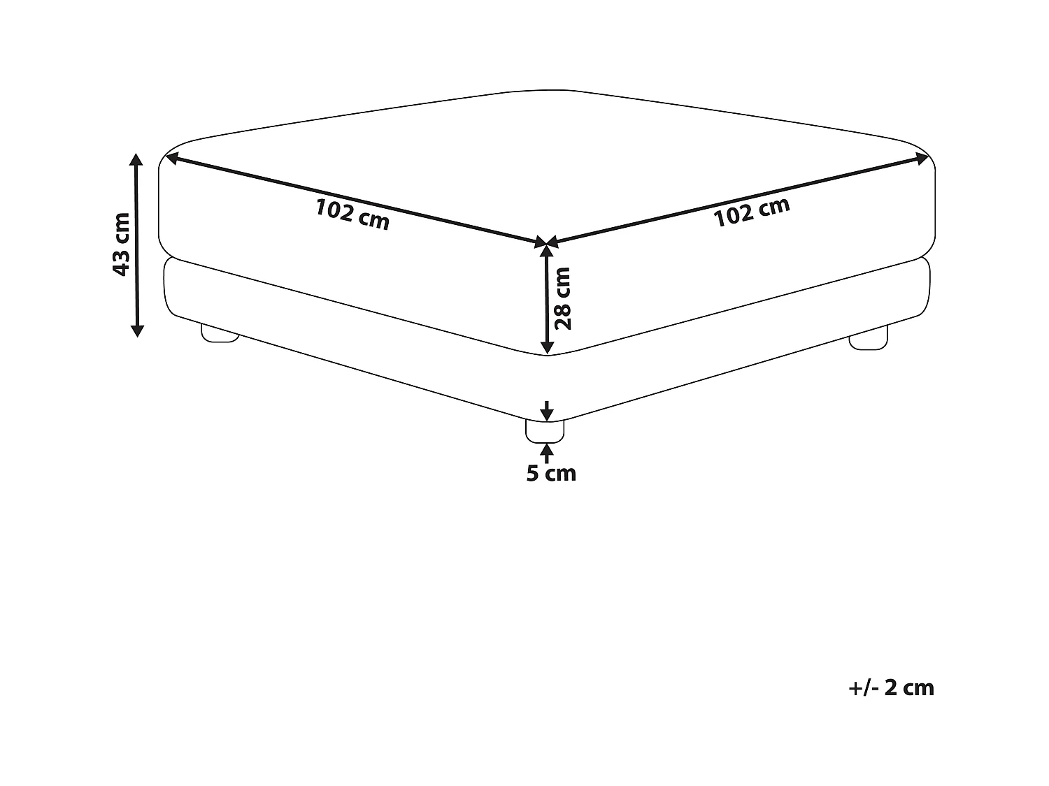 Ottomane SIGTUNA Stoff Cremeweiss