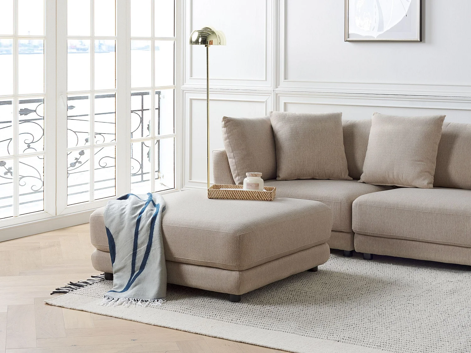 Ottoman SIGTUNA Tissu Beige