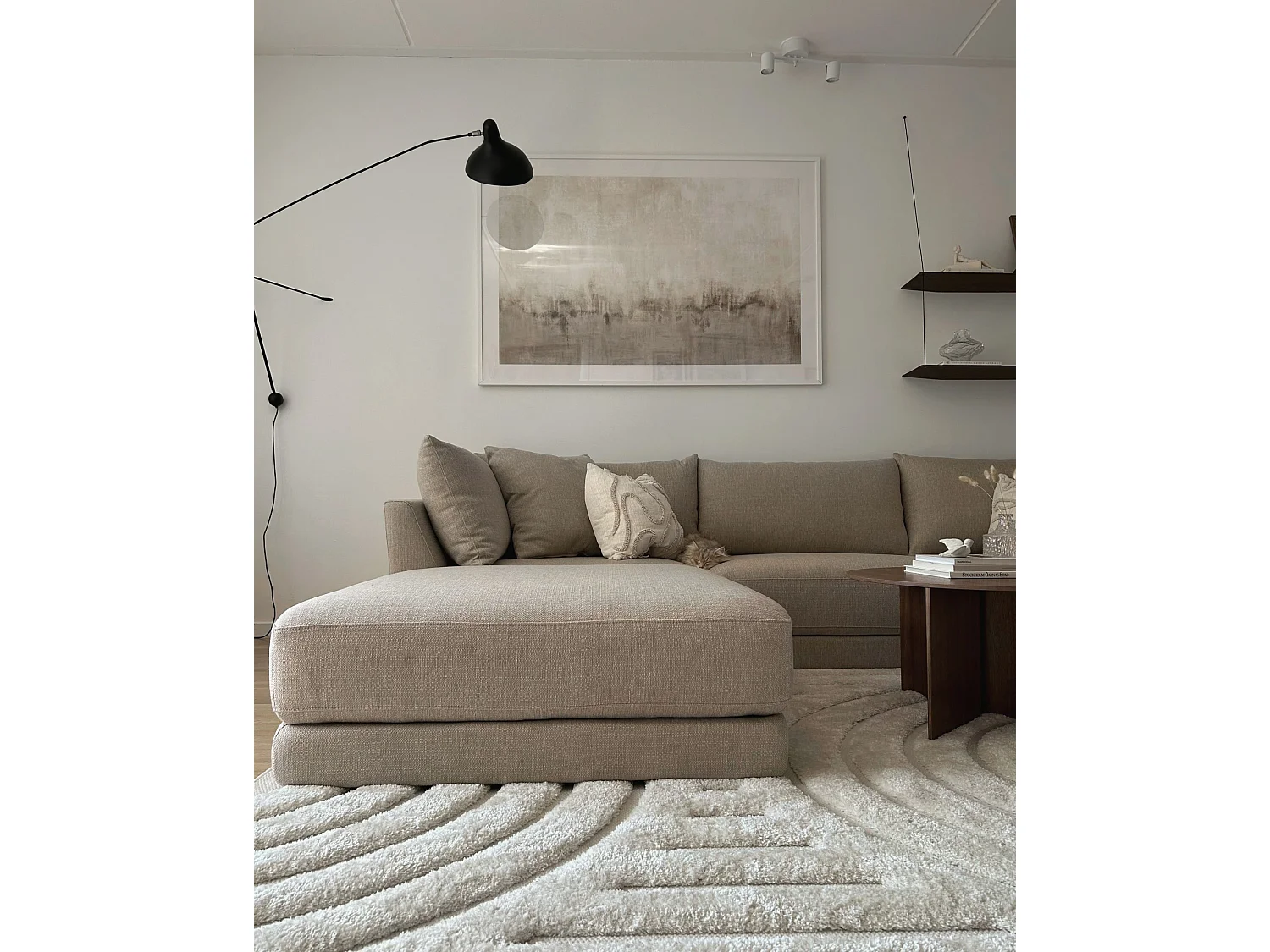 Ottomane SIGTUNA Stoff Beige