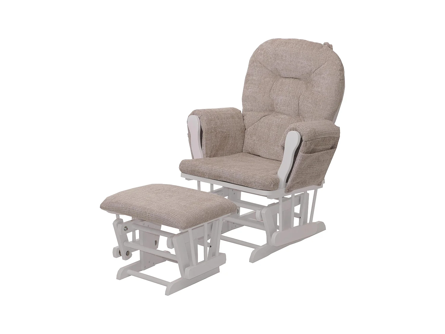 Fauteuil de relaxation MCW-C76,  crème, piètement blanc
