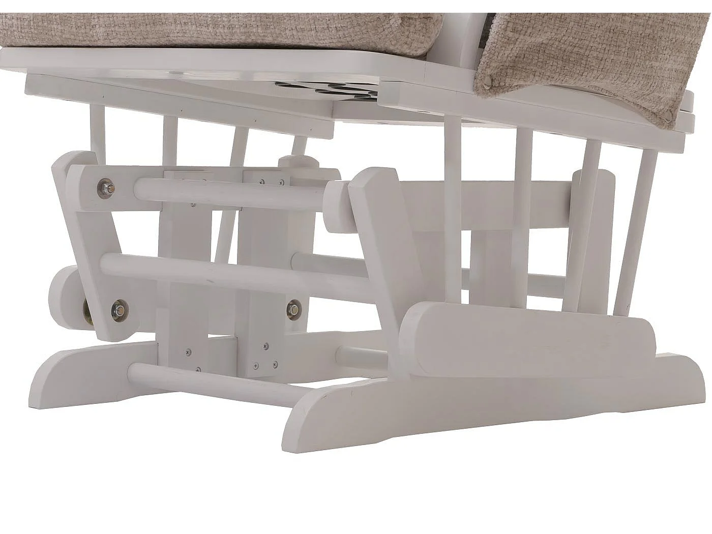 Fauteuil de relaxation MCW-C76,  crème, piètement blanc