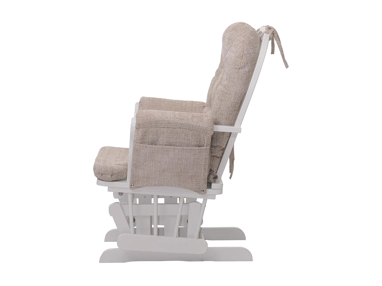 Fauteuil de relaxation MCW-C76,  crème, piètement blanc