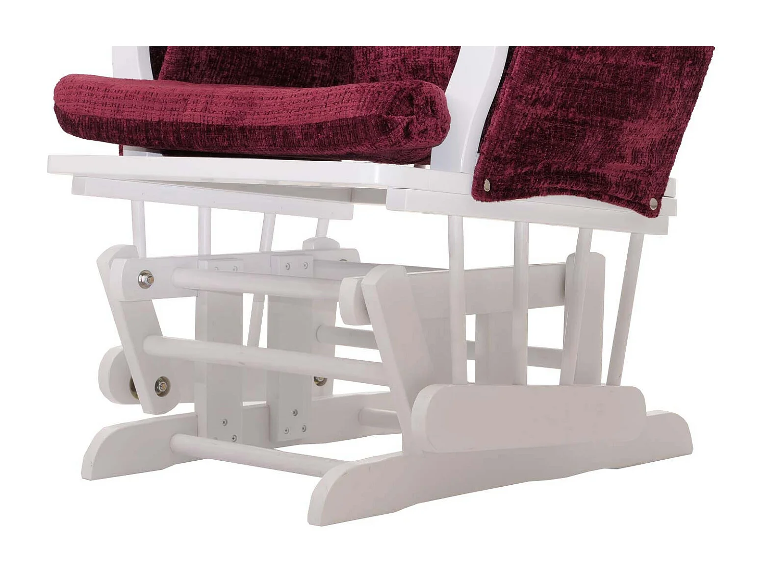 Fauteuil de relaxation MCW-C76,  bordeaux, piètement blanc