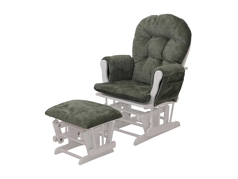 Fauteuil de relaxation MCW-C76,  vert, piètement blanc