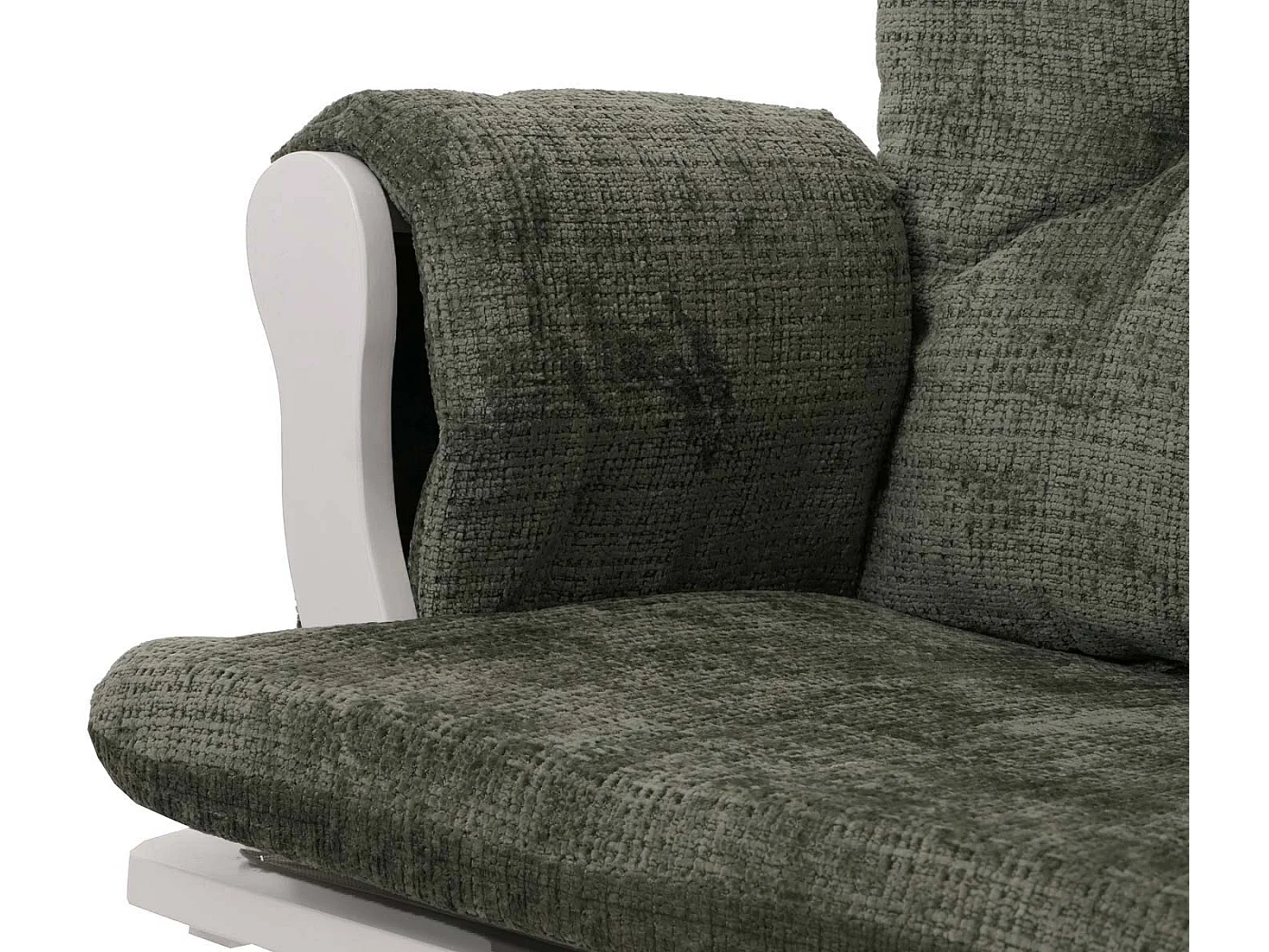 Fauteuil de relaxation MCW-C76,  vert, piètement blanc