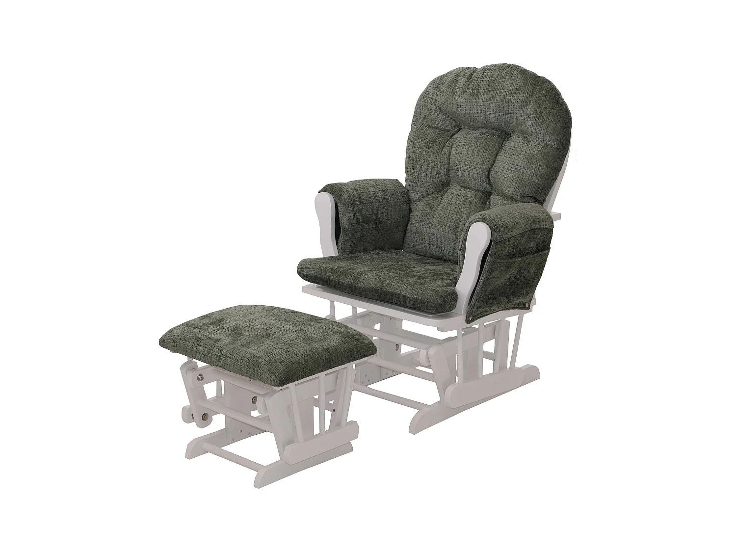 Fauteuil de relaxation MCW-C76,  vert, piètement blanc