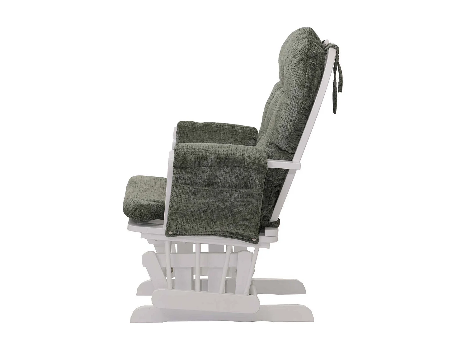 Fauteuil de relaxation MCW-C76,  vert, piètement blanc