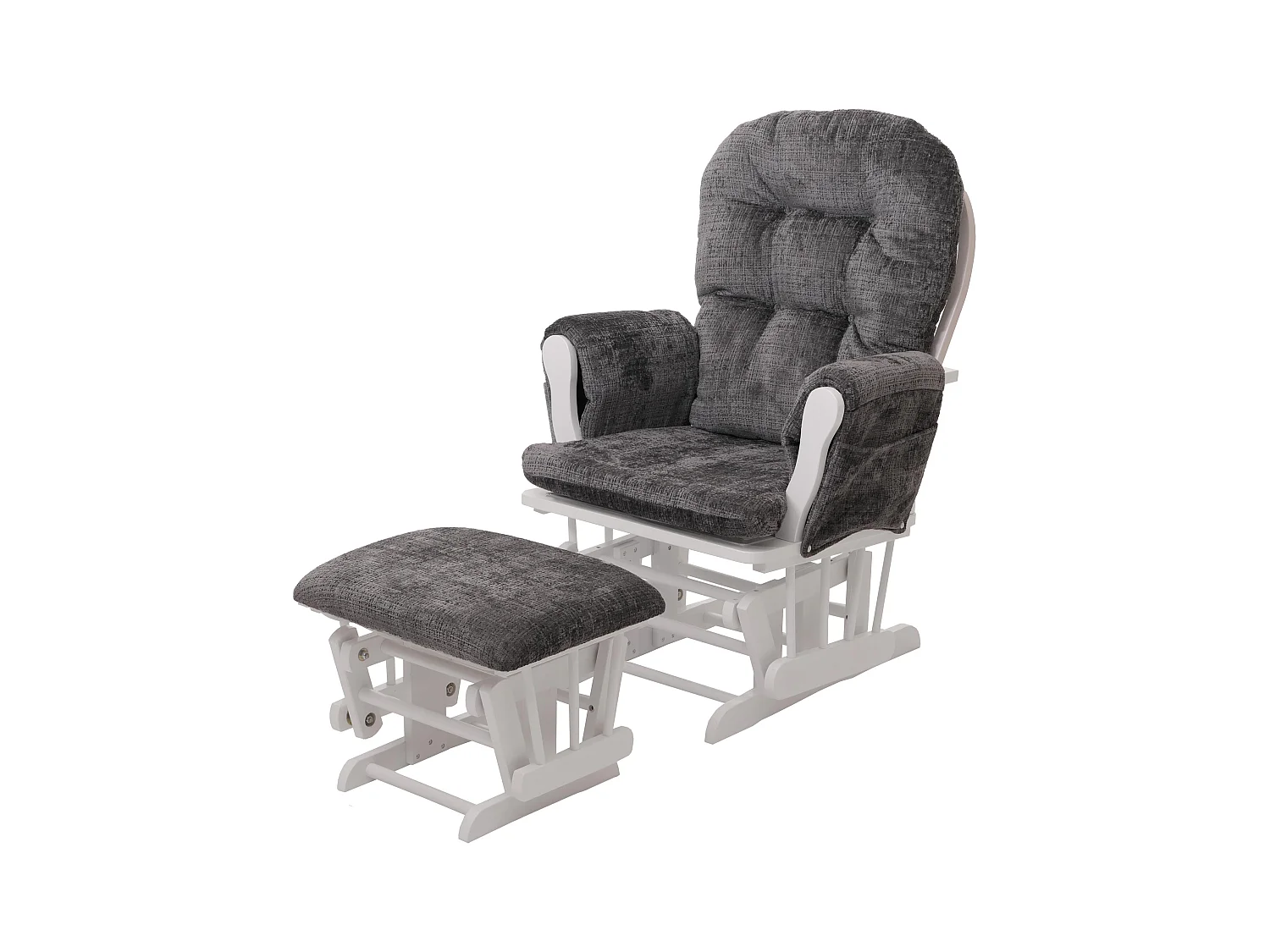 Fauteuil de relaxation MCW-C76,  gris foncé, piètement blanc