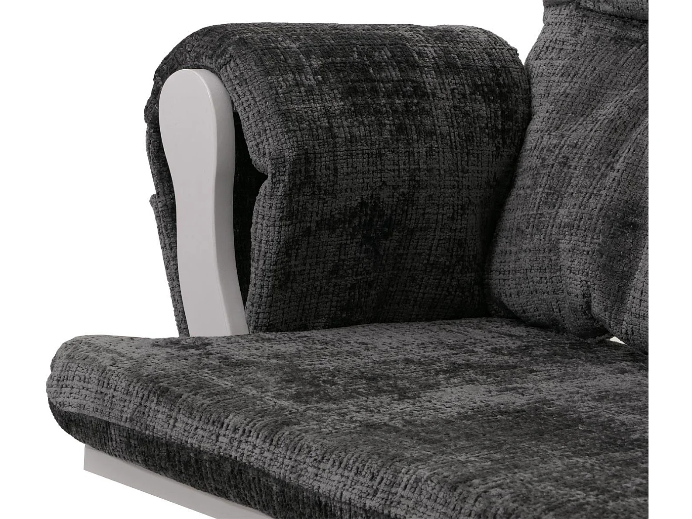 Fauteuil de relaxation MCW-C76,  gris foncé, piètement blanc