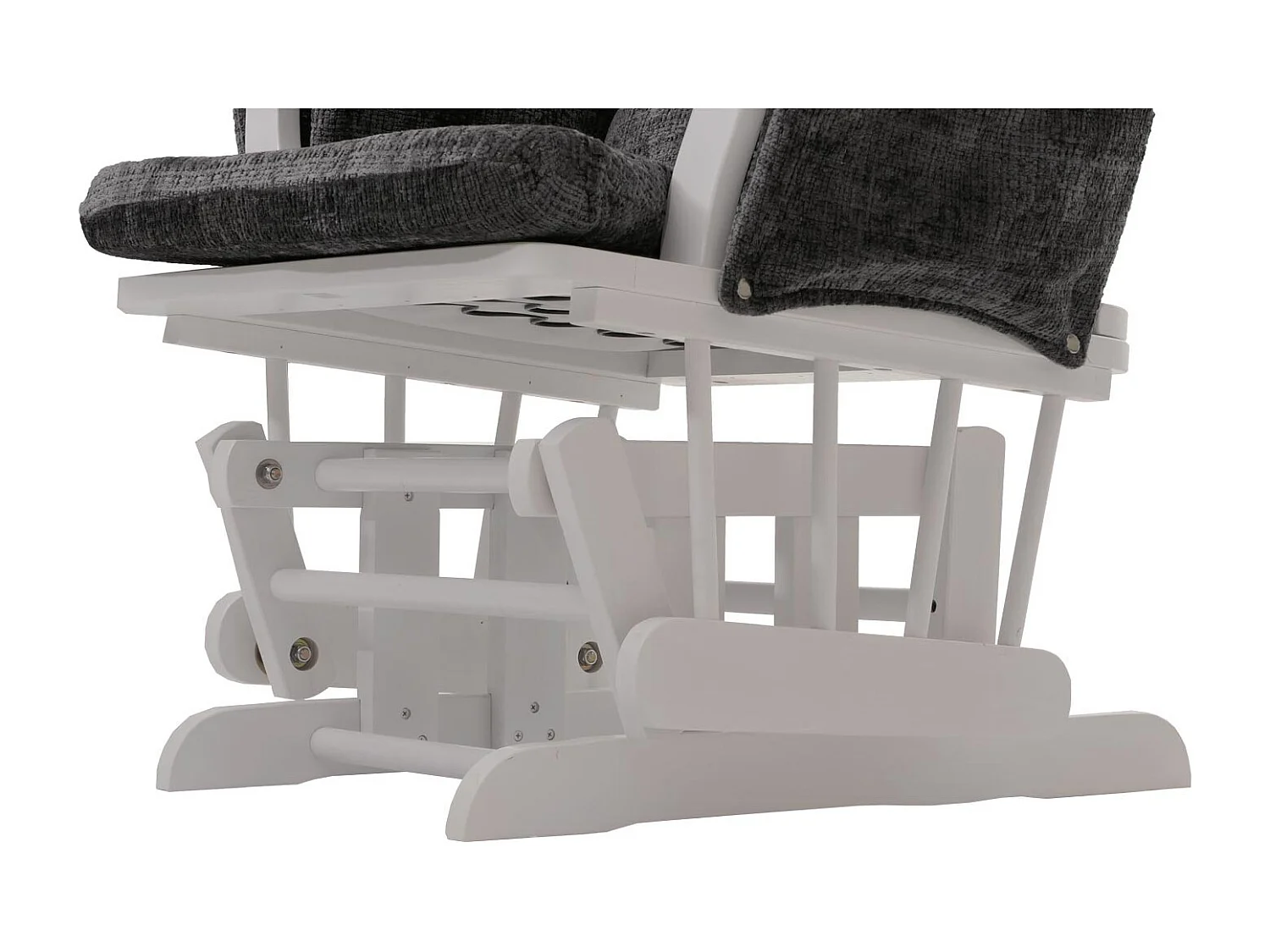 Fauteuil de relaxation MCW-C76,  gris foncé, piètement blanc