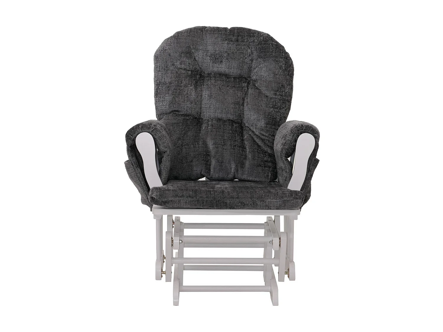 Fauteuil de relaxation MCW-C76,  gris foncé, piètement blanc
