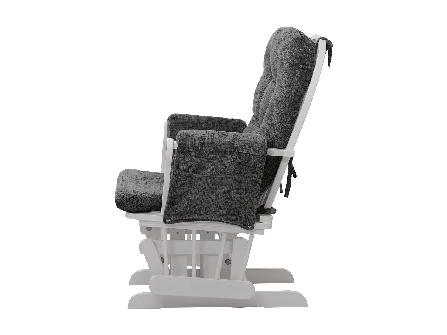 Fauteuil de relaxation MCW-C76,  gris foncé, piètement blanc