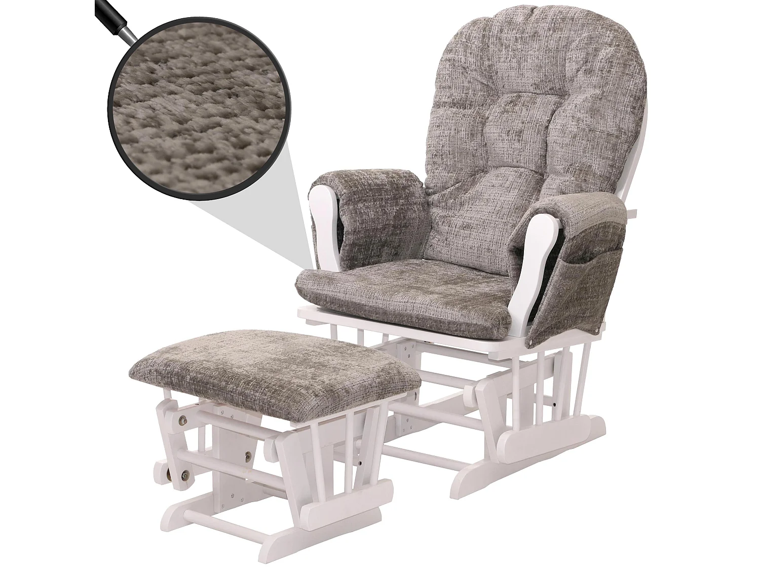 Leżanka MCW-C76,  jasnoszary, biała rama