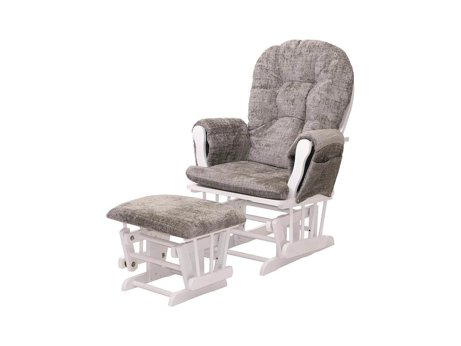 Fauteuil de relaxation MCW-C76,  gris clair, piètement blanc