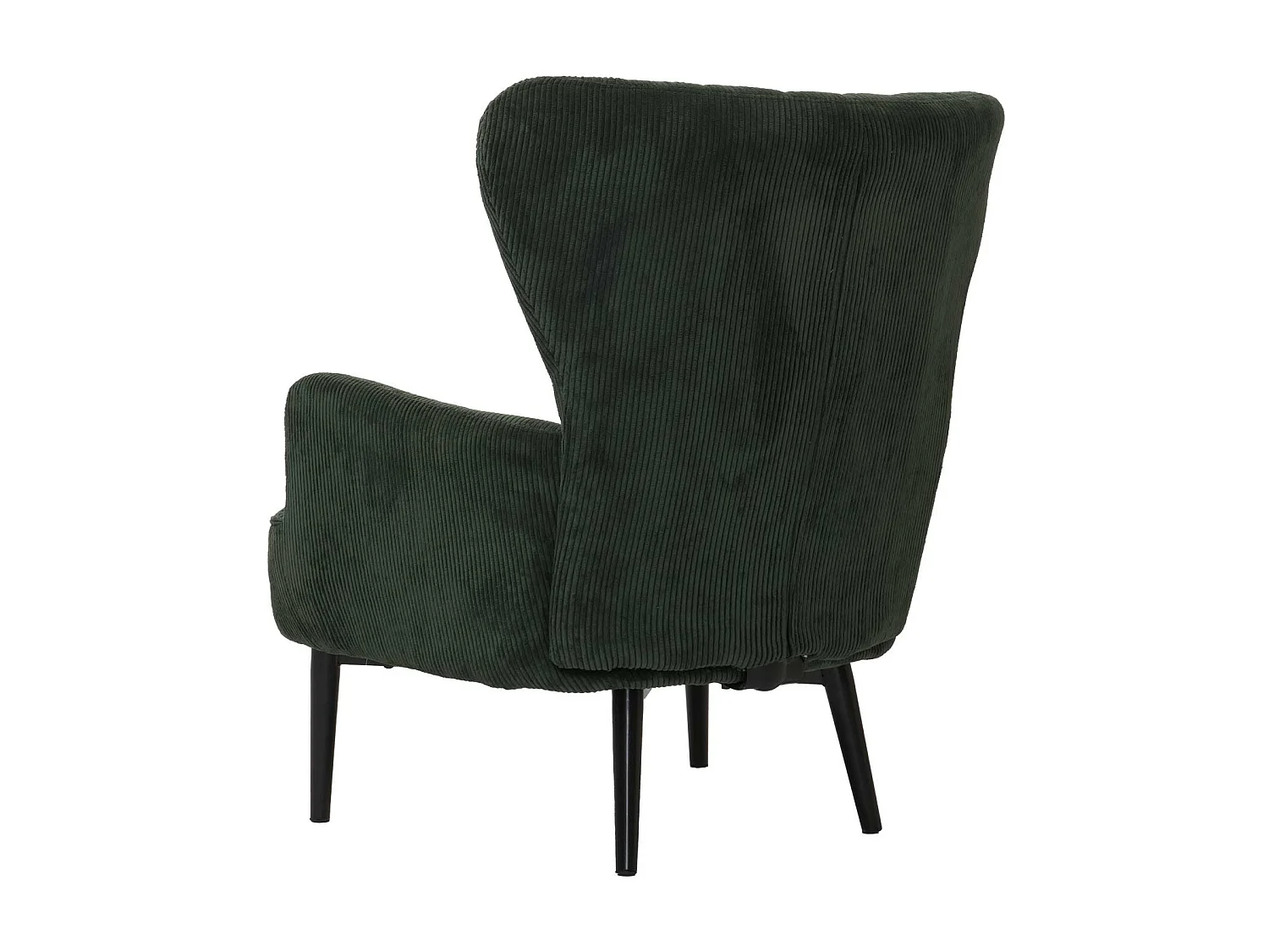 Poltrona MCW-K37, sedia cocktail imbottita retro vintage tessuto velluto a coste (290g/m²) Oeko-Tex ~ verde scuro
