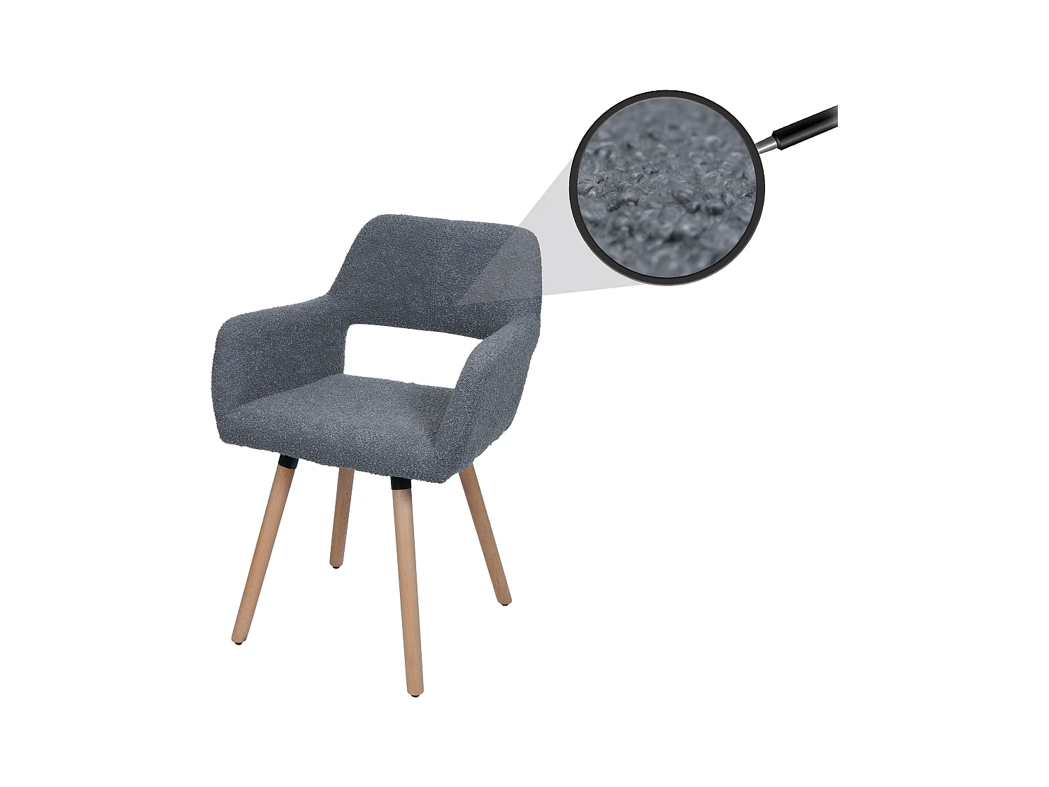 Chaise de salle à manger MCW-A50 II,  gris foncé