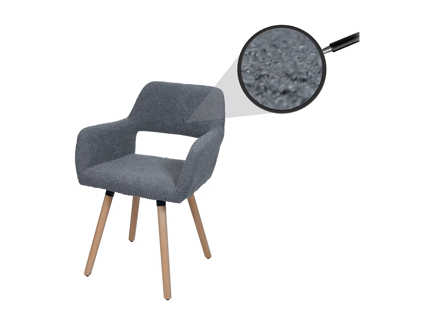 Chaise de salle à manger MCW-A50 II,  gris foncé