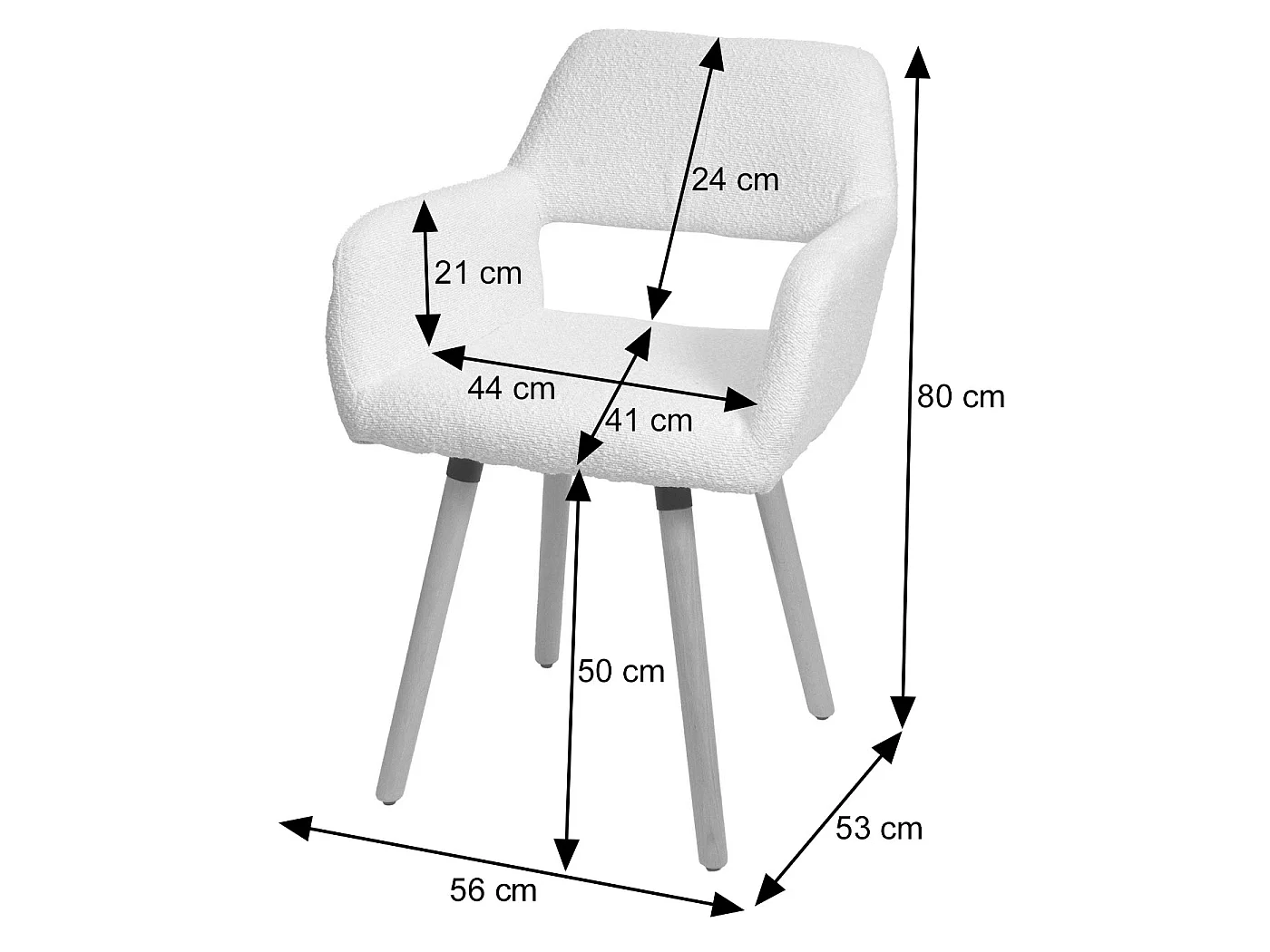 Chaise de salle à manger MCW-A50 II,  crème