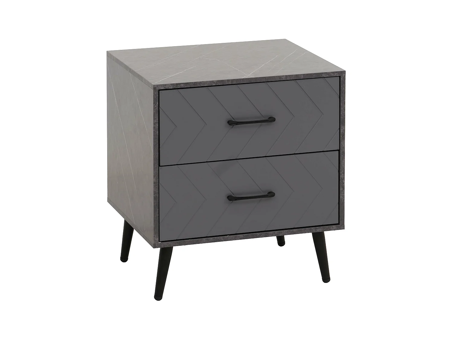 Table de chevet MCW-N89,  aspect marbre gris