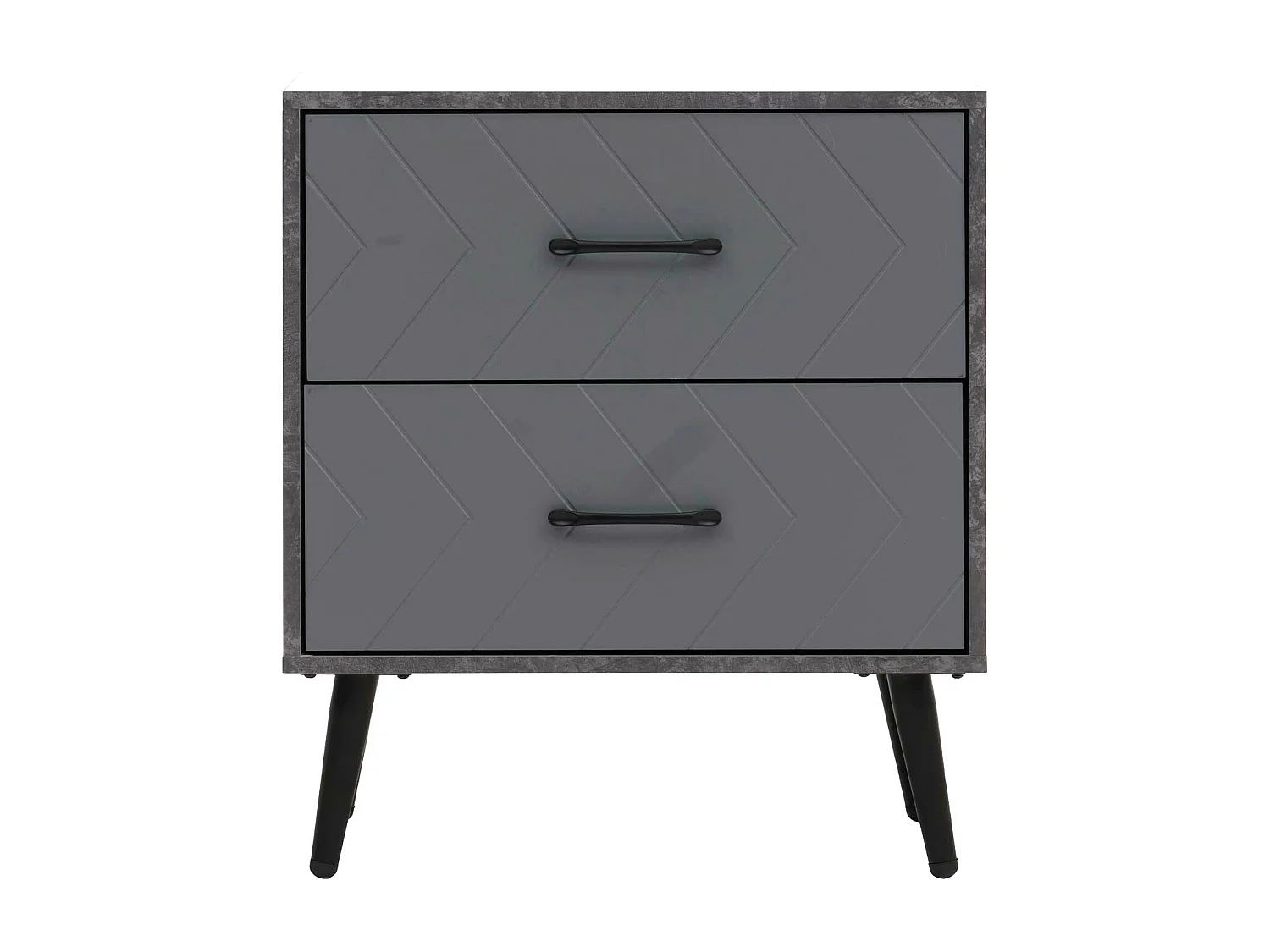 Nachttisch MCW-N89, Marmor-Optik grau