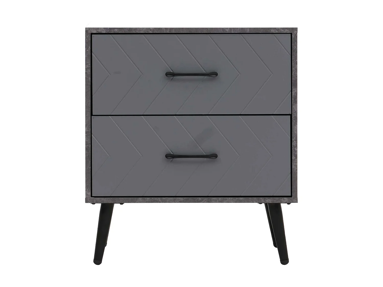 Nachttisch MCW-N89, Marmor-Optik grau