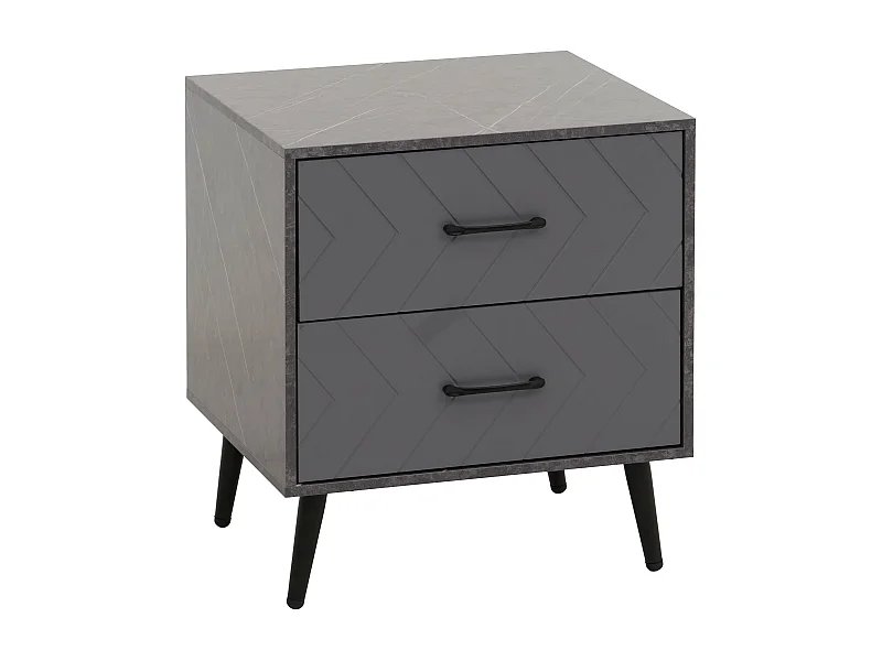 Table de chevet MCW-N89,  aspect marbre gris