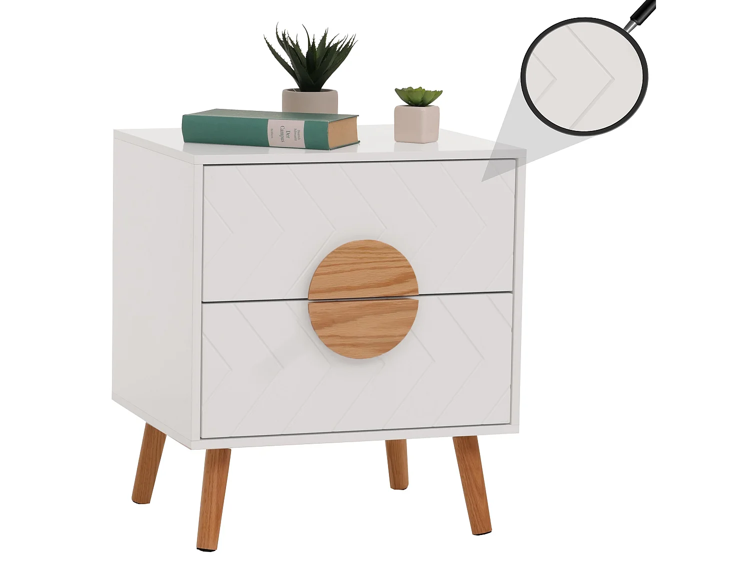 Table de chevet MCW-N89,  blanc